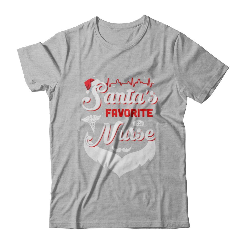 Nursing Santa's Favorite Nurse Christmas-T-Shirt & Hoodie-Premium T-Shirt-Heather Gray