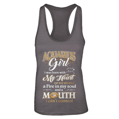 I'm An Aquarius Girl Lipstick January February Funny Zodiac Birthday-T-Shirt & Tank Top-Women's Ideal Racerback Tank-Dark Grey