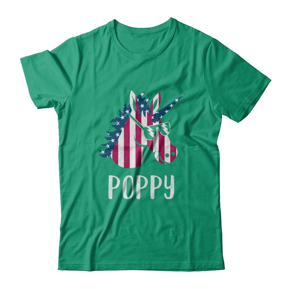Patriotic Poppy Unicorn Americorn 4Th Of July-T-Shirt & Hoodie-Classic T-Shirt-Kelly Green