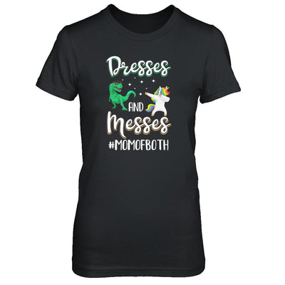 Dresses And Messes Mom Of Both Funny Gift For Mom-T-Shirt & Tank Top-Women's T-Shirt-Black
