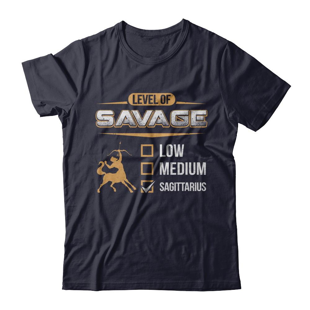 Level Of Savage Sagittarius-T-Shirt & Hoodie-Premium T-Shirt-Midnight Navy