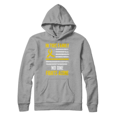In This Family No One Fights Alone Childhood Cancer-T-Shirt & Hoodie-Pullover Hoodie-Light Steel
