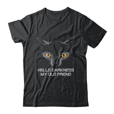 Halloween Hello Darkness My Old Friend Black Cat-T-Shirt & Hoodie-Classic T-Shirt-Black