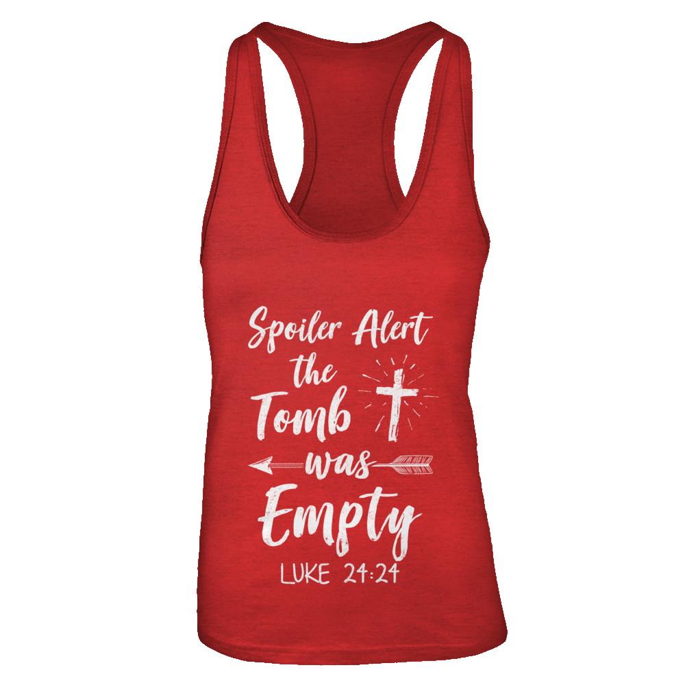 Spoiler Alert The Tomb Was Empty Christian Easter-T-Shirt & Tank Top-Women's Ideal Racerback Tank-Red