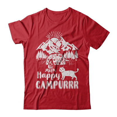 Cats Purr Happy Camppur Camper Camping-T-Shirt & Hoodie-Classic T-Shirt-Red
