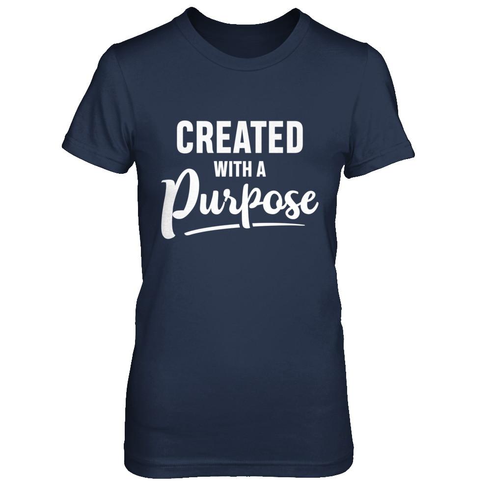 Created With A Purpose-T-Shirt & Hoodie-Women's T-Shirt-Navy