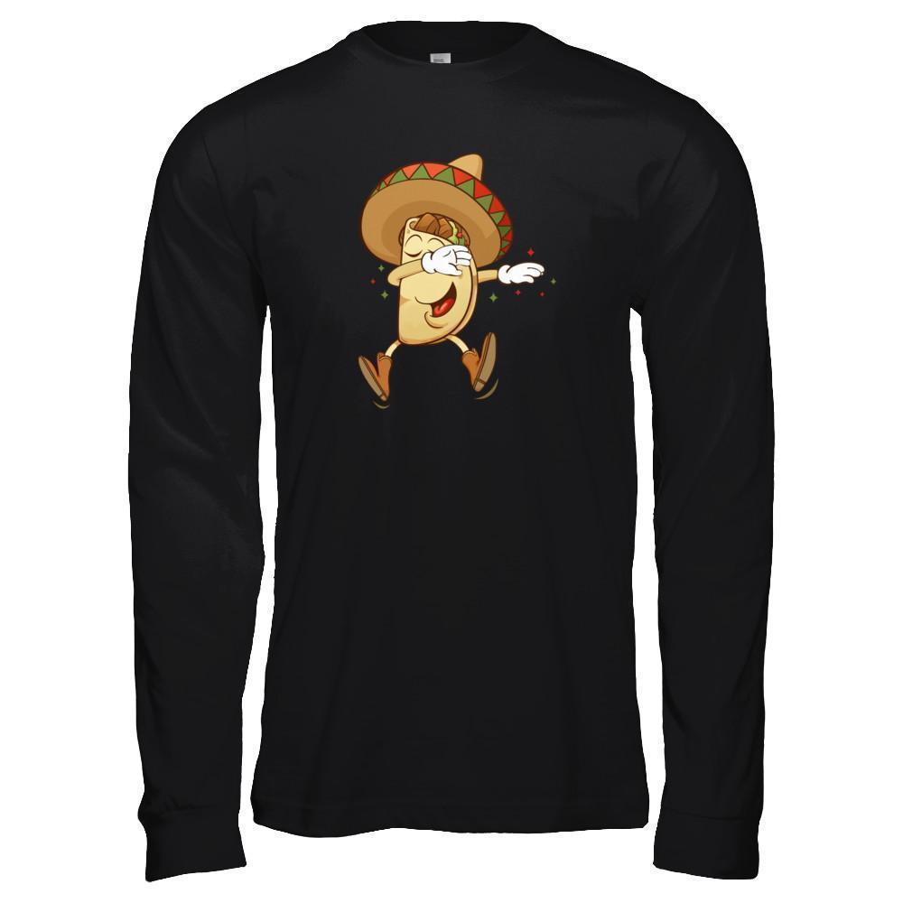 Dabbing Taco Mexican Food Lover-T-Shirt & Tank Top-Long Sleeve T-Shirt-Black