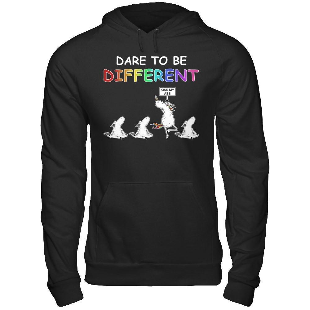 Rainbow Dare To Be Different-T-Shirt & Hoodie-Pullover Hoodie-Black