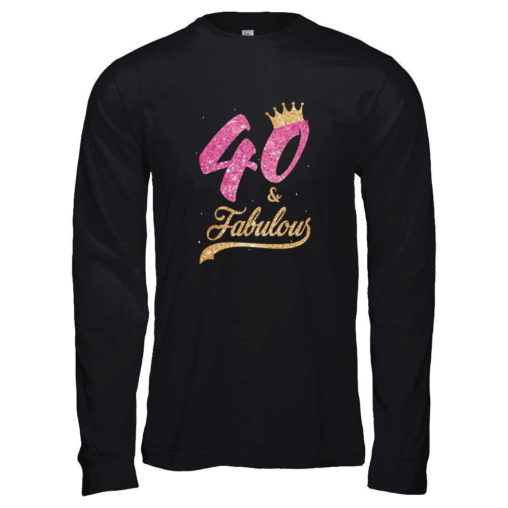 40 And Fabulous 1981 40th Birthday Gift-T-Shirt & Tank Top-Long Sleeve T-Shirt-Black