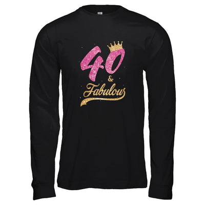 40 And Fabulous 1981 40th Birthday Gift-T-Shirt & Tank Top-Long Sleeve T-Shirt-Black