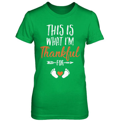 What I'm Thankful Pregnancy Announcement Thanksgiving-T-Shirt & Sweatshirt-Women's T-Shirt-Irish Green