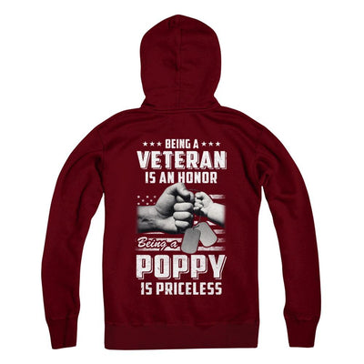Being A Veteran Is An Honor Being A Poppy Is Priceless-T-Shirt & Hoodie-Pullover Hoodie-Maroon