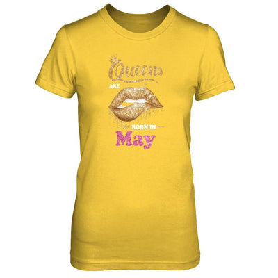Lipstick Black Queens Are Born In May Birthday Gift-T-Shirt & Tank Top-Women's T-Shirt-Daisy