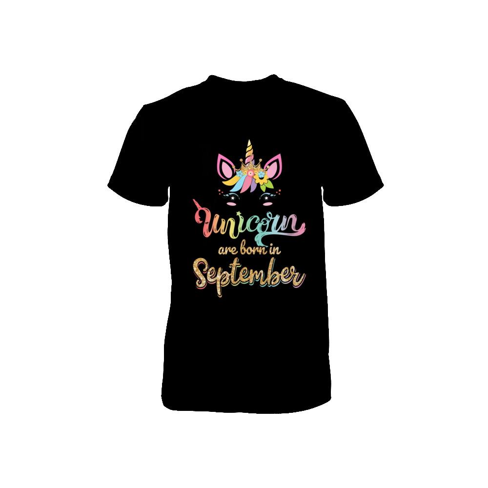 Cute Unicorns Are Born In September Birthday Gift Youth-Youth Shirt-Toddler T-Shirt-Black