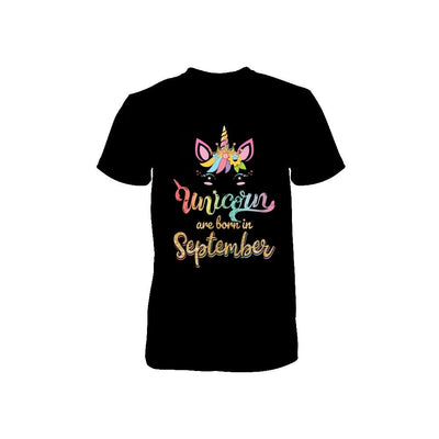 Cute Unicorns Are Born In September Birthday Gift Youth-Youth Shirt-Toddler T-Shirt-Black