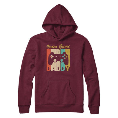 Retro Vintage Daddy Video Games Gaming Dad Fathers Day Gift-T-Shirt & Hoodie-Pullover Hoodie-Maroon