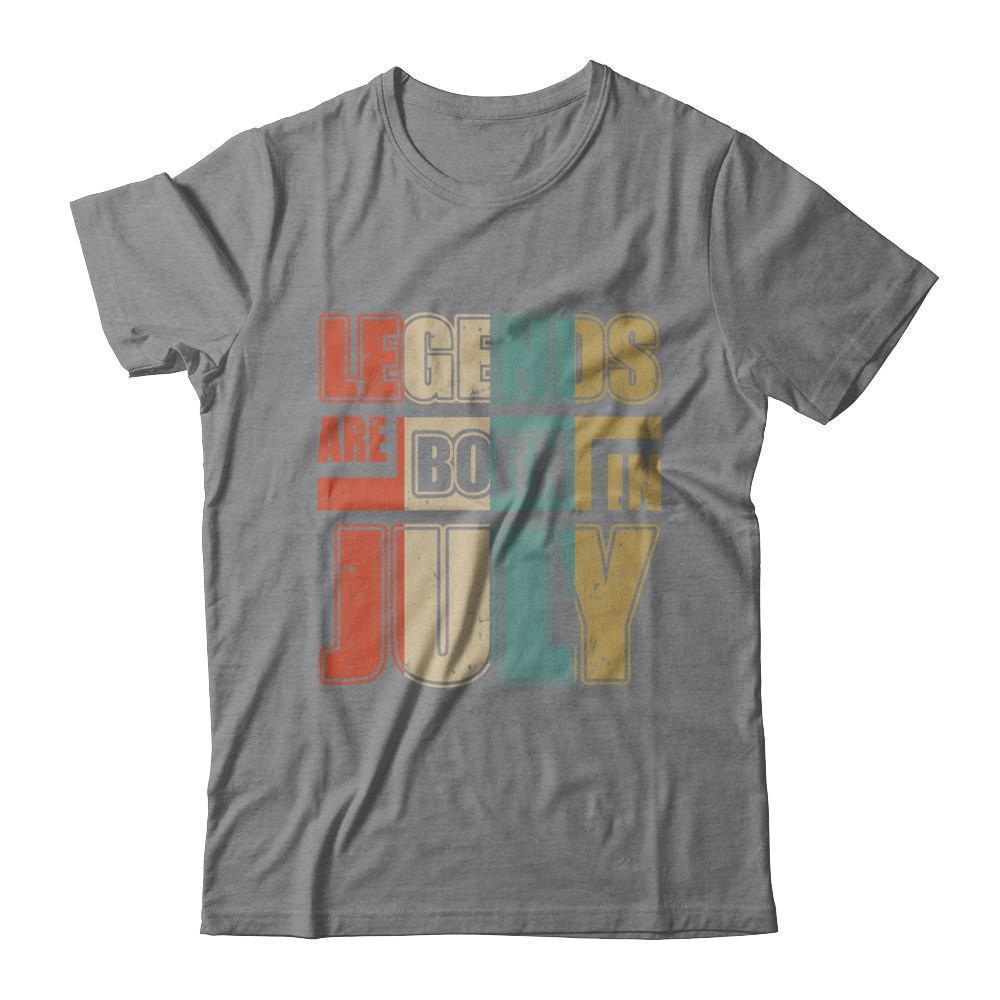 Classic Vintage Legends Are Born In July Birthday-T-Shirt & Hoodie-Classic T-Shirt-Sport Grey