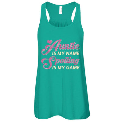 Auntie Is My Name Spoiling Is My Game-T-Shirt & Tank Top-Women's Flowy Racerback Tank-Kelly