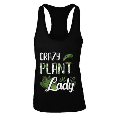 Crazy Plant Lady Funny Gardening Plant Mom Gift-T-Shirt & Tank Top-Women's Ideal Racerback Tank-Black