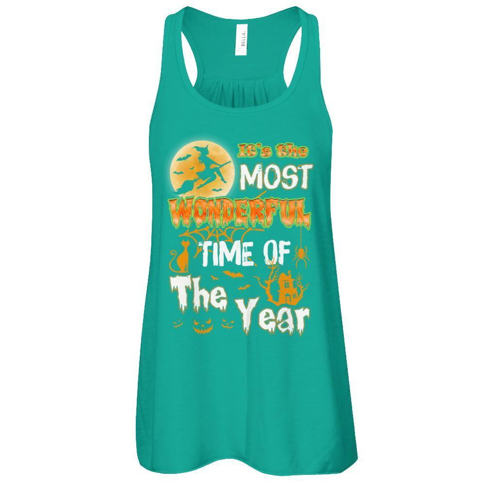 Halloween It's The Most Wonderful Time Of The Year Witches-T-Shirt & Tank Top-Women's Flowy Racerback Tank-Kelly