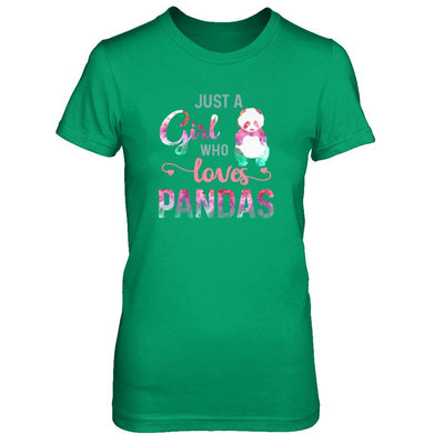 Just A Girl Who Loves Pandas Panda Lover-T-Shirt & Tank Top-Women's T-Shirt-Irish Green