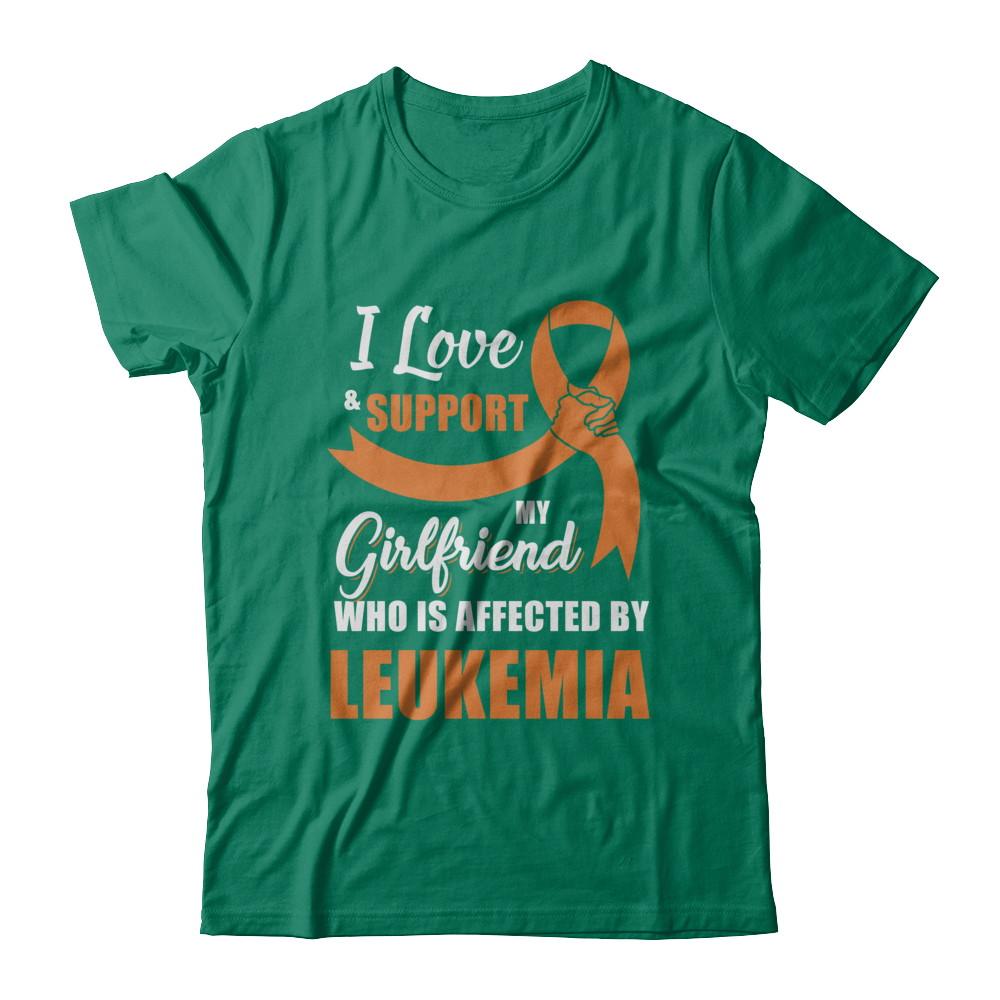 Leukemia Awareness Support Orange Girlfriend Boyfriend-T-Shirt & Hoodie-Classic T-Shirt-Kelly Green