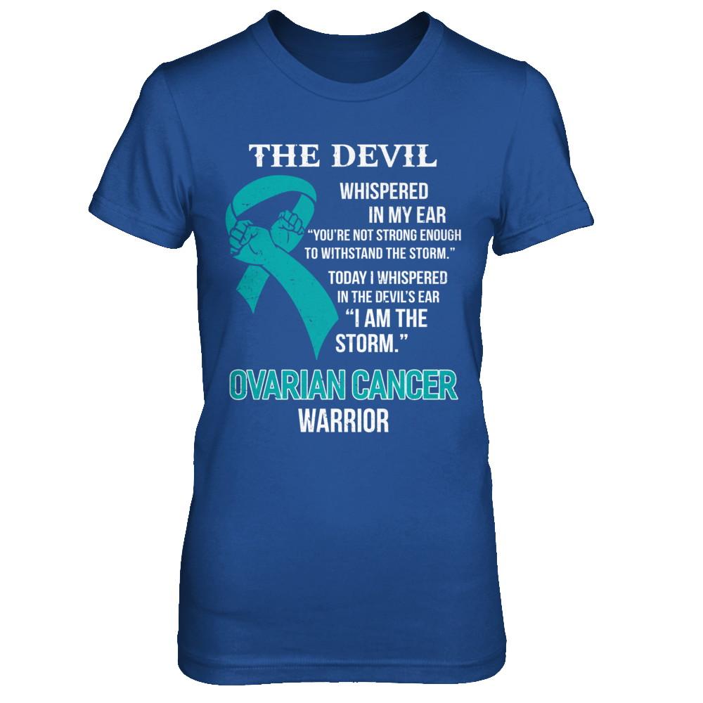 I Am The Storm Support Ovarian Cancer Warrior Gift-T-Shirt & Hoodie-Women's T-Shirt-Royal