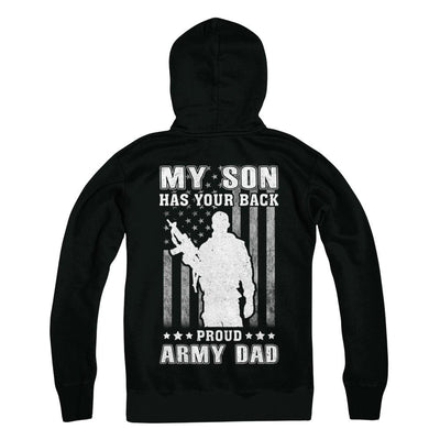 American Flag MY SON HAS YOUR BACK PROUD ARMY DAD-T-Shirt & Hoodie-Hanes - Heavyweight Pullover Hoodie-Black