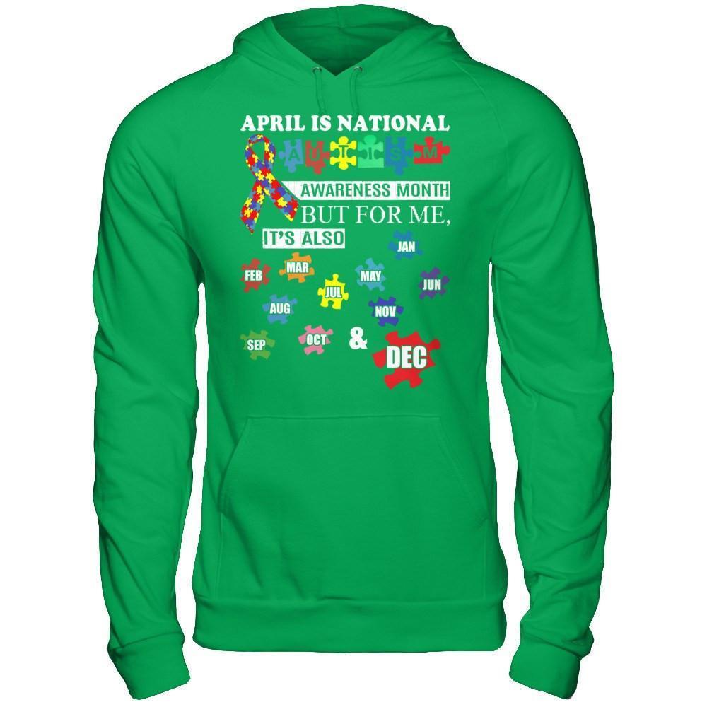 April Is National Autism Awareness Month-T-Shirt & Hoodie-Pullover Hoodie-Irish Green