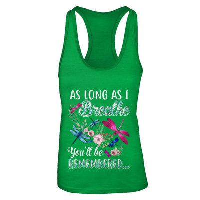 As Long As I Breathe You Will Be Remembered Dragonfly-T-Shirt & Tank Top-Women's Ideal Racerback Tank-Kelly Green