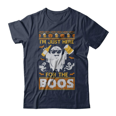 I'm Just Here For The Boos Halloween Ugly Sweater-T-Shirt & Hoodie-Classic T-Shirt-Navy