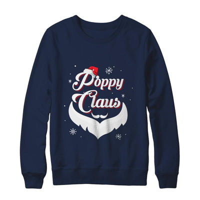 Santa Beard Matching Christmas Pajamas Poppy Claus-T-Shirt & Sweatshirt-Crewneck Sweatshirt-Navy
