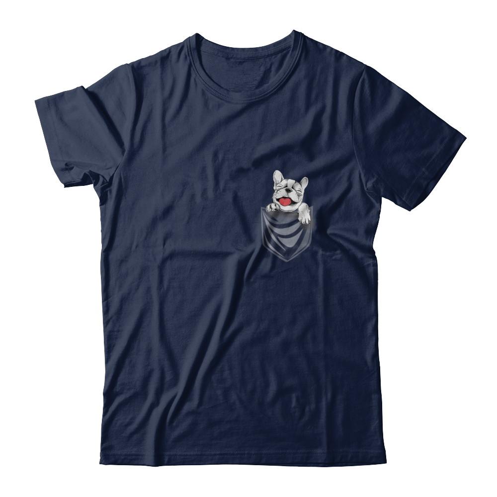 Funny Pocket French Bulldog Frenchie Dog Gift-T-Shirt & Hoodie-Classic T-Shirt-Navy