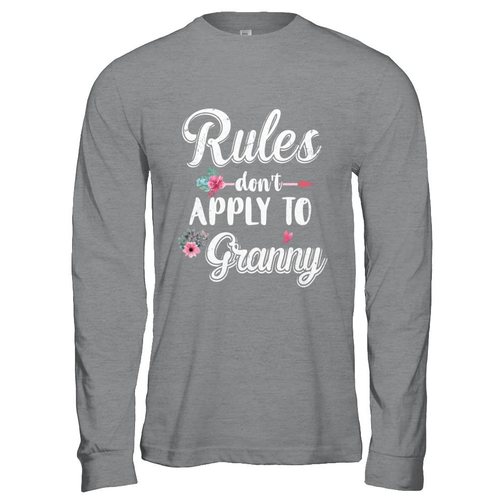 Grandmother Rules Don't Apply To Granny-T-Shirt & Hoodie-Long Sleeve T-Shirt-Sport Grey
