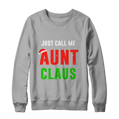 Santa Aunt Claus Matching Family Christmas Pajamas-T-Shirt & Sweatshirt-Crewneck Sweatshirt-Light Steel