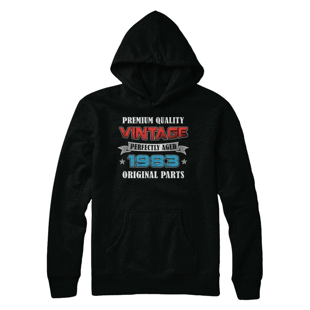 Vintage Premium Prefectly Aged 1983 38th Birthday Gift-T-Shirt & Hoodie-Pullover Hoodie-Black