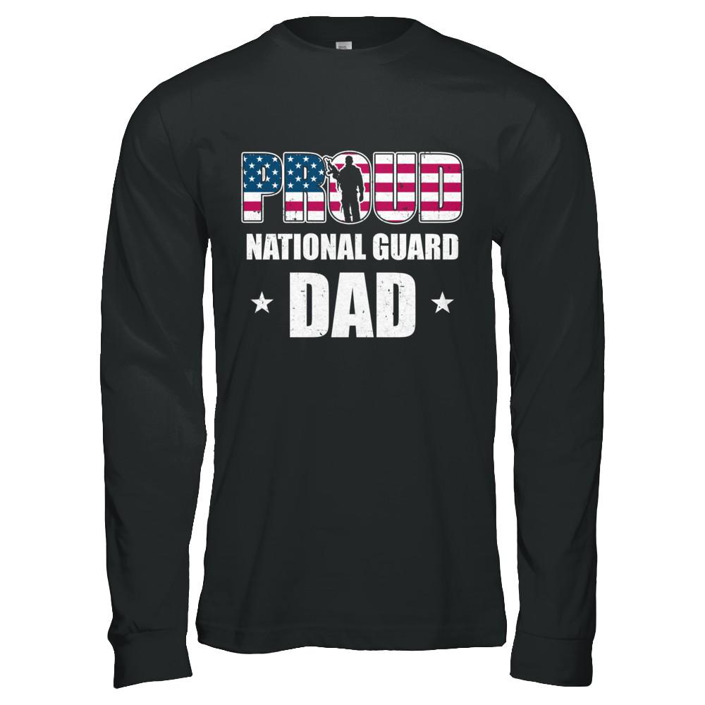Proud National Guard Dad Veteran Fathers Day-T-Shirt & Hoodie-Long Sleeve T-Shirt-Black