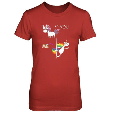 Cute Unicorn You Me-T-Shirt & Tank Top-Women's T-Shirt-Red
