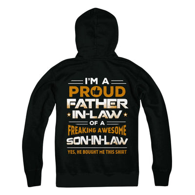 Proud Father In Law Freaking Awesome Son-In-Law Fathers Day-T-Shirt & Hoodie-Pullover Hoodie-Black