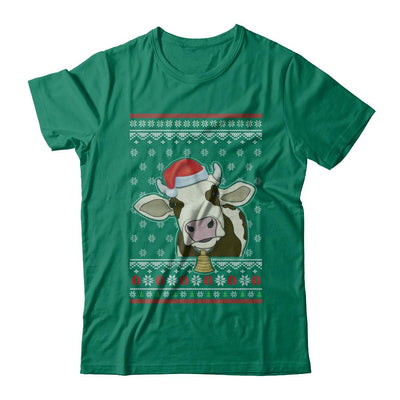 Pajamas Cow With Santa Hat Ugly Christmas Sweater-T-Shirt & Sweatshirt-Classic T-Shirt-Kelly Green