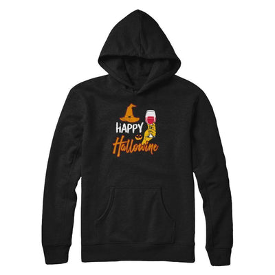 Halloween Happy Hallowine For Wine Lover-T-Shirt & Tank Top-Pullover Hoodie-Black