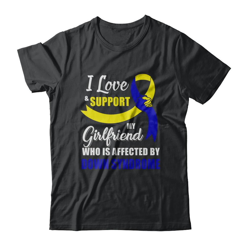 Down Syndrome Awareness Support Yellow Blue Girlfriend Boyfriend-T-Shirt & Hoodie-Classic T-Shirt-Black