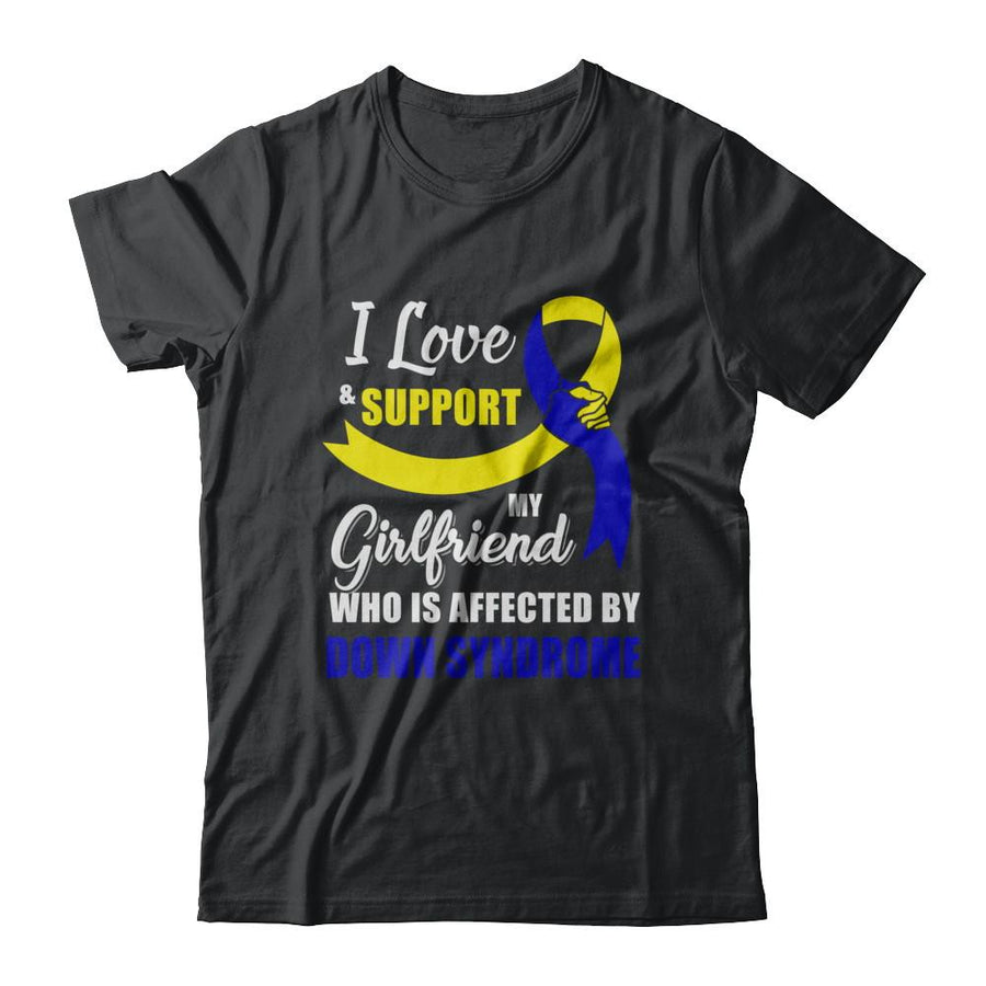 Down Syndrome Awareness Support Yellow Blue Girlfriend Boyfriend-T-Shirt & Hoodie-Classic T-Shirt-Black