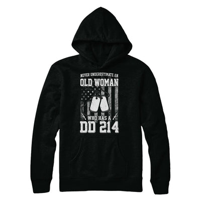 Never Underestimate An Old Woman Who Has DD214-T-Shirt & Hoodie-Hanes - Heavyweight Pullover Hoodie-Black
