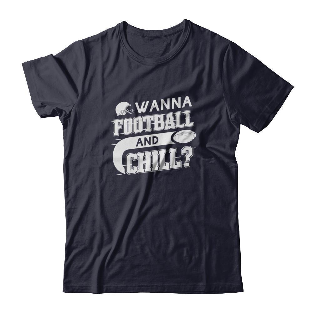 Wanna Football And Chill-T-Shirt & Tank Top-Premium T-Shirt-Midnight Navy