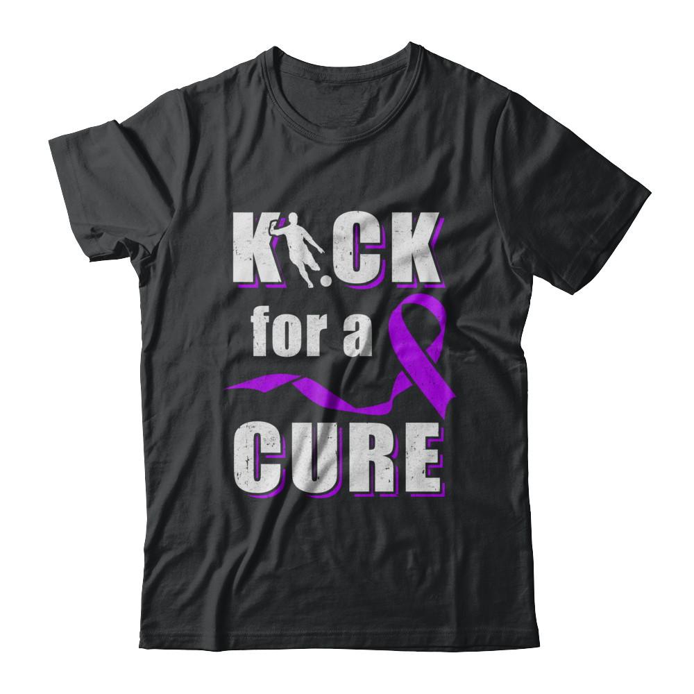 Kick For A Cure Soccer Alzheimers Pancreatic Lupus Awareness-T-Shirt & Hoodie-Classic T-Shirt-Black