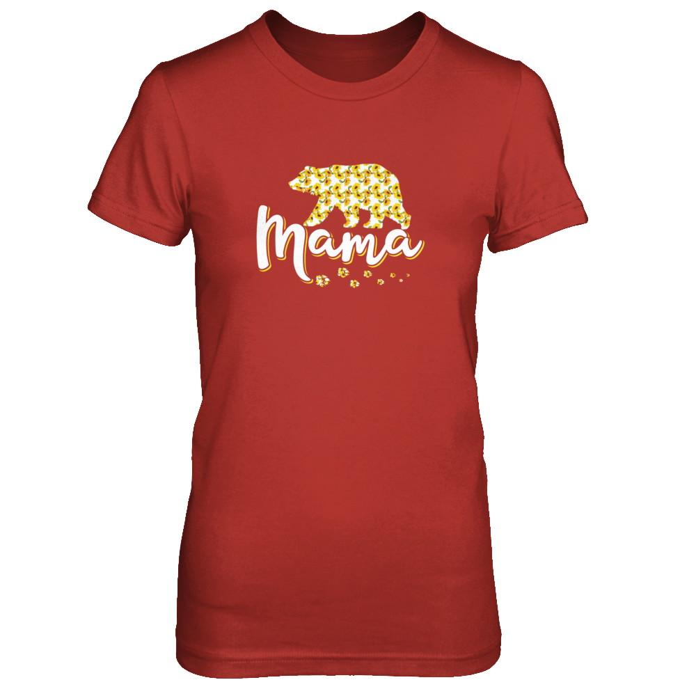 Sunflower Bear Mothers Day Gift Flowers Mama Floral-T-Shirt & Tank Top-Women's T-Shirt-Red