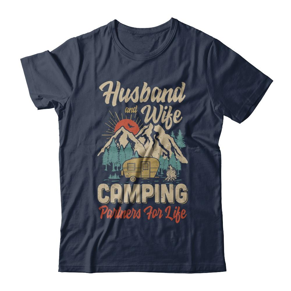 Husband And Wife Camping Partners For Life Camping-T-Shirt & Hoodie-Classic T-Shirt-Navy