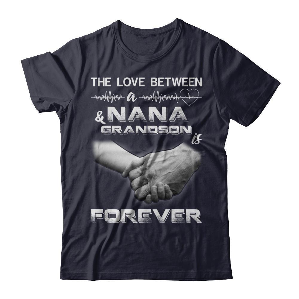 The Love Between A Nana And Grandson Is Forever-T-Shirt & Hoodie-Premium T-Shirt-Midnight Navy