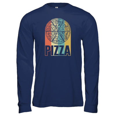 Classic Vintage Retro Style Pizza-T-Shirt & Tank Top-Long Sleeve T-Shirt-Navy